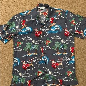 Festive Christmas Santa Surf Shirt - Gray and Red